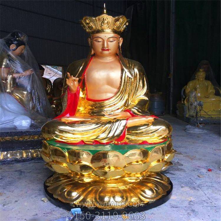 宗教寺庙供奉佛像景观铸铜喷金彩绘地藏王博鱼网页版