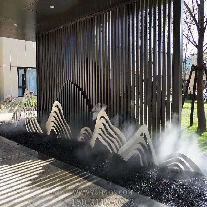 室内外不锈钢水景假山博鱼网页版摆件