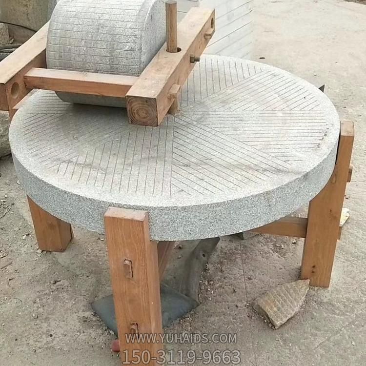 天然大理石雕刻石碾盘石柱农家院摆件博鱼网页版