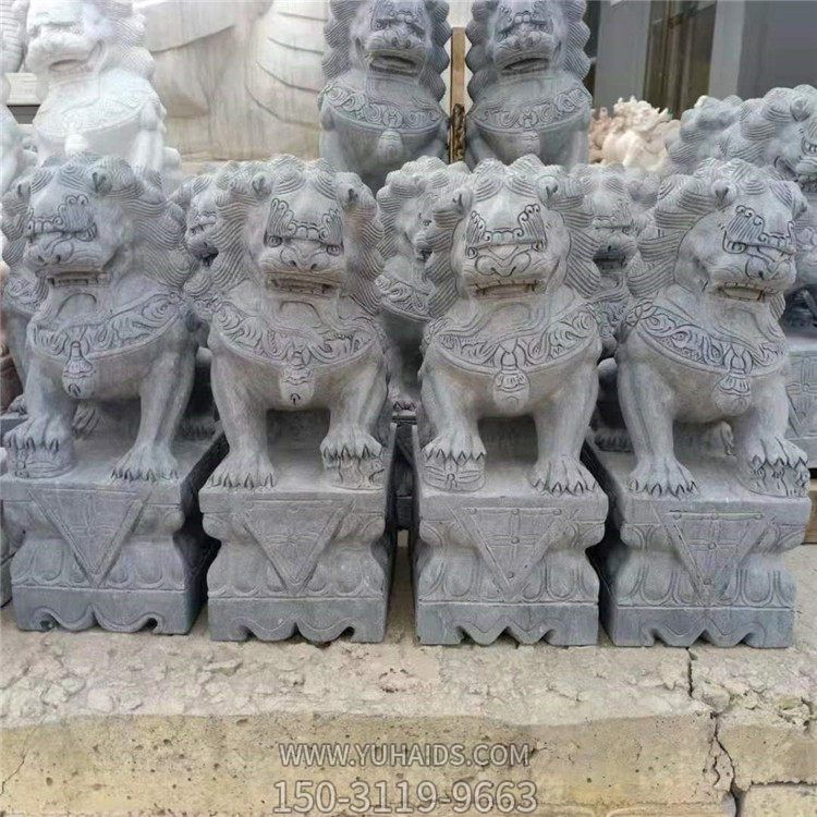 石雕园林庭院门口大型石材狮子博鱼网页版
