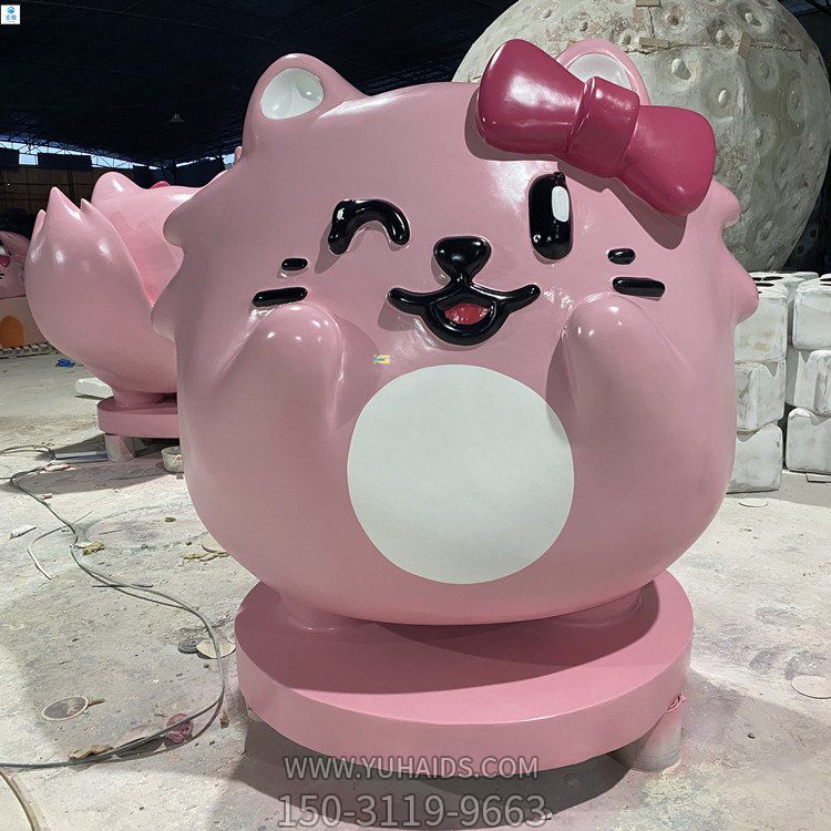 园林商场大型玻璃钢卡通猫咪博鱼网页版