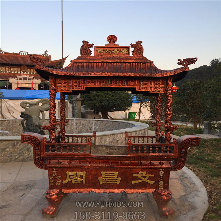 佛教寺庙户外摆放纯铜长形香炉博鱼网页版