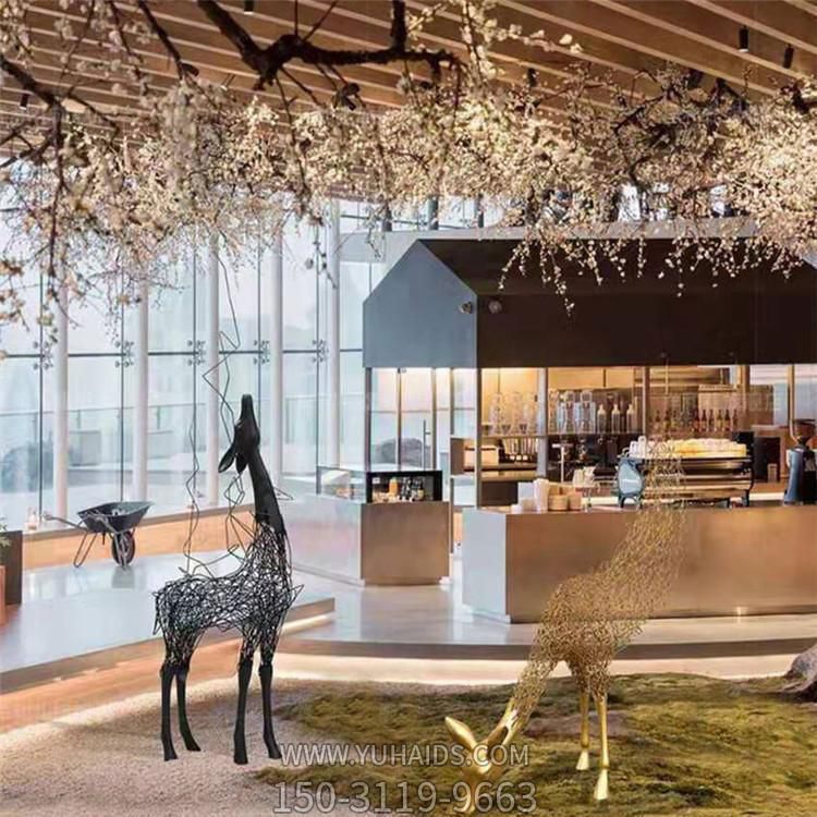 金属拉丝户外园林景观梅花鹿博鱼网页版