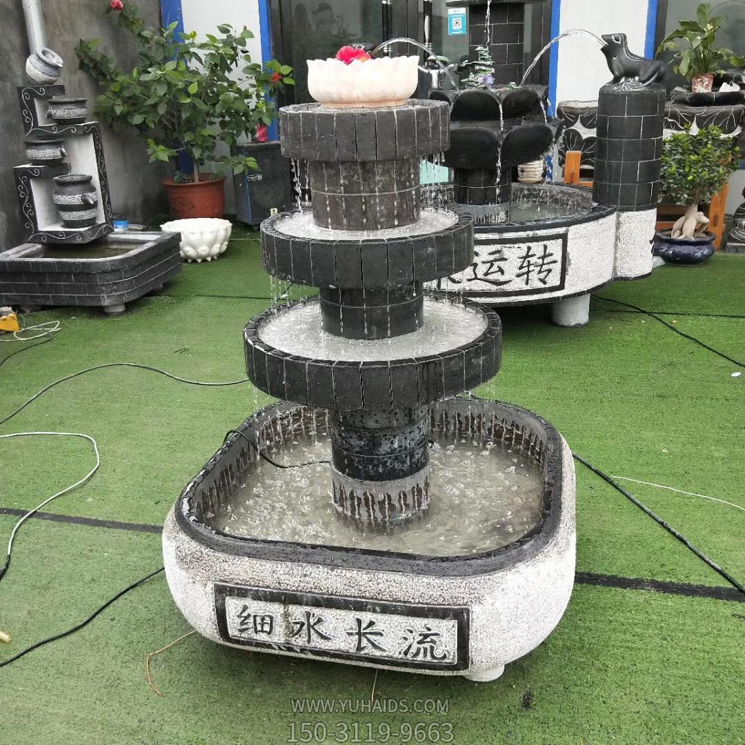仿古青石细水长流室内石槽庭院水景博鱼网页版