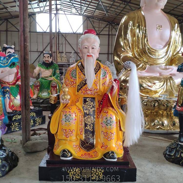 寺庙摆放玻璃钢彩绘三教诸神神像博鱼网页版