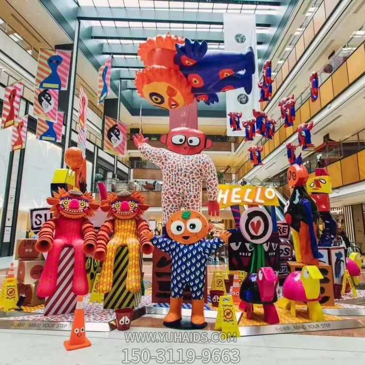 商场室内装饰玻璃钢卡通主题公仔博鱼网页版