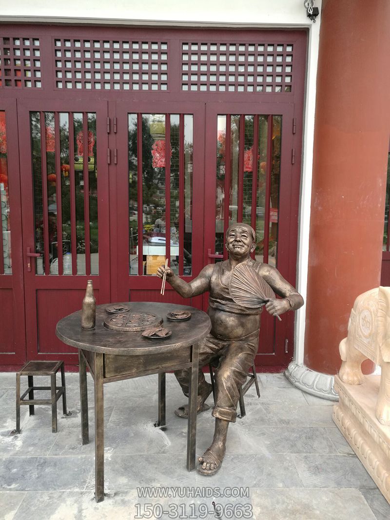 玻璃钢仿铜民俗生活人物吃火锅情景小品博鱼网页版
