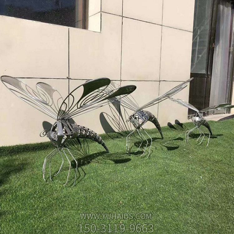 户外不锈钢镂空蜻蜓博鱼网页版园林 景观动物小品
