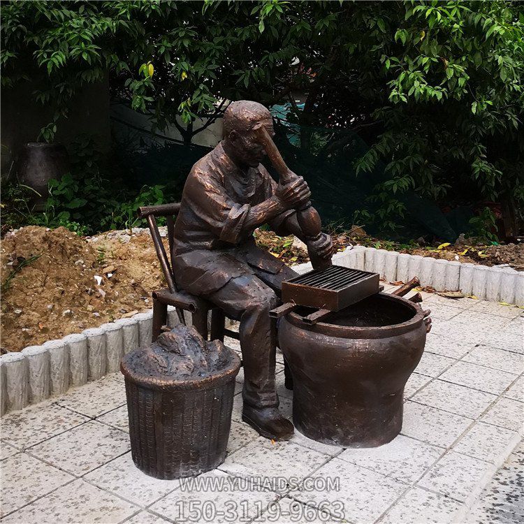 玻璃钢仿铜户外园林景观情景小品人物博鱼网页版