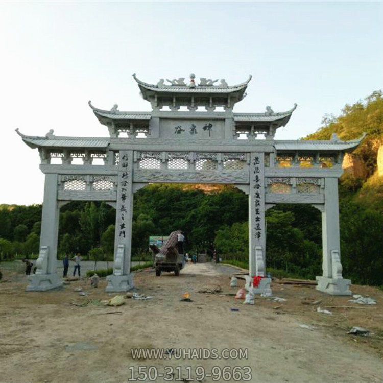 石雕牌坊仿古村口景区寺庙门口装饰优质天然石材博鱼网页版