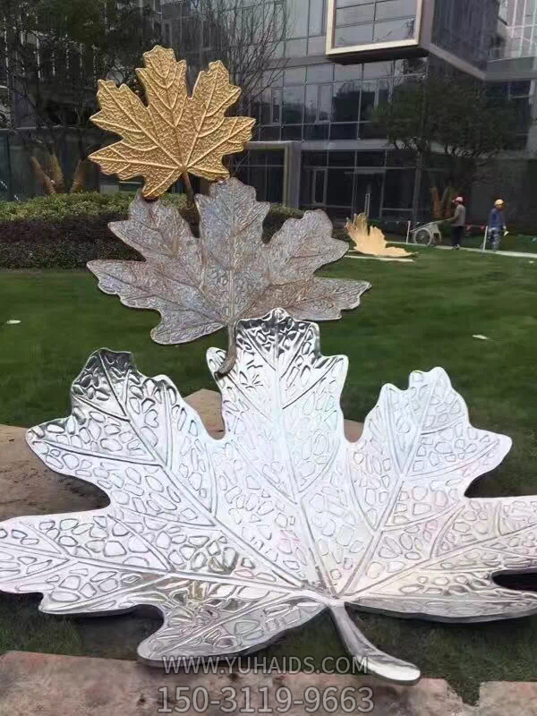 草坪大型不锈钢创意树叶博鱼网页版