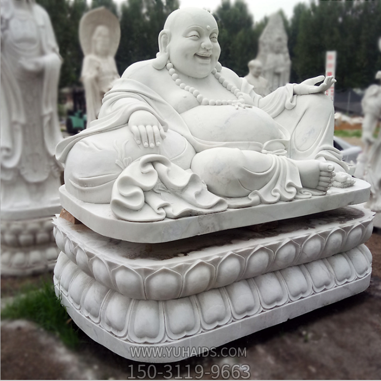汉白玉弥勒佛，大型笑佛菩萨石雕像博鱼网页版