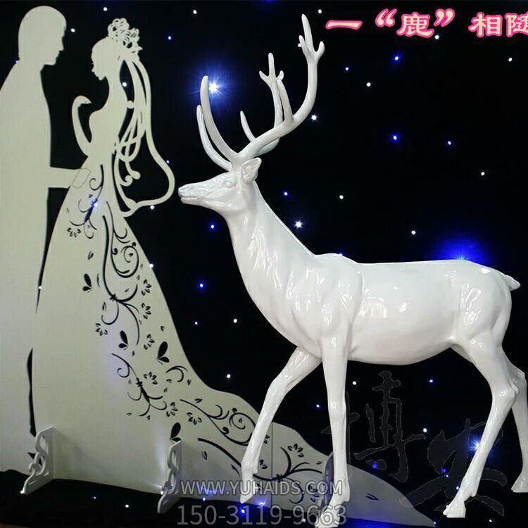 室内动物摆件玻璃钢抽象梅花鹿博鱼网页版