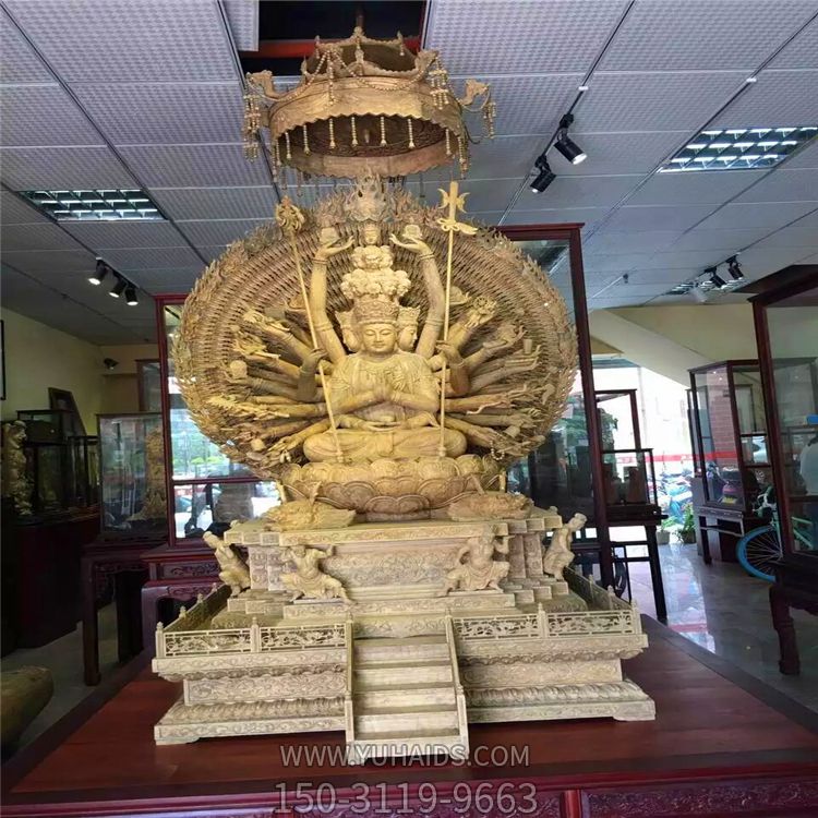 景区景点大型不锈钢鎏金千手观音博鱼网页版