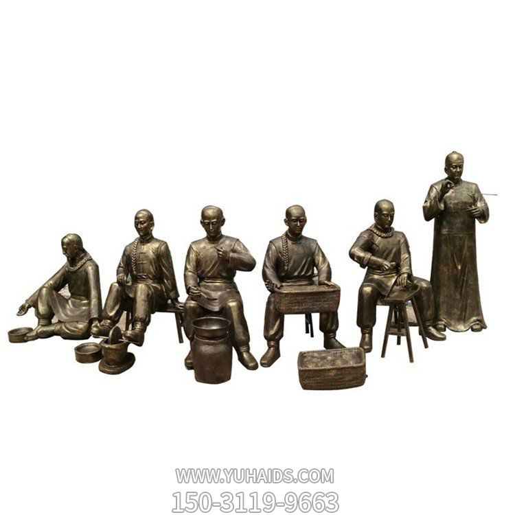 玻璃钢仿铜景观城市街道捻药制药的人物博鱼网页版