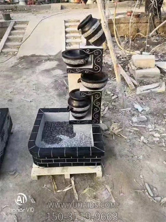 青石流水摆件喷水景观 创意盆景石雕鱼缸博鱼网页版