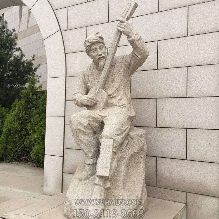 户外园林大理石石雕弹奏乐器的人物景观博鱼网页版