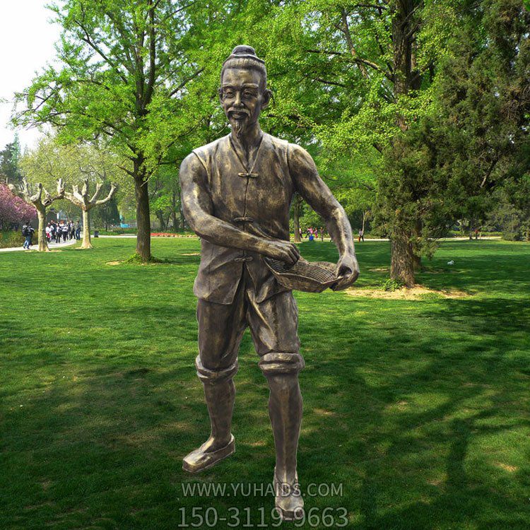 播种，玻璃钢仿铜劳动人物铜雕博鱼网页版