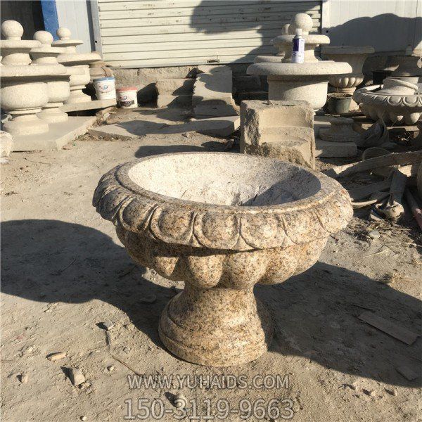 欧式砂石石雕花钵庭院别墅博鱼网页版