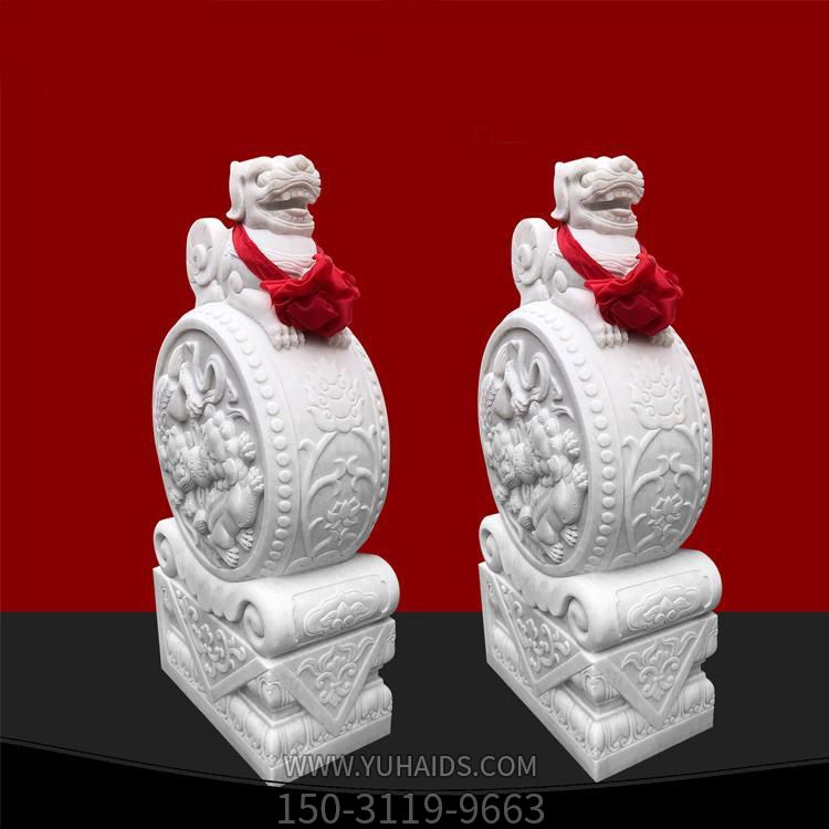  汉白玉门墩石鼓门墩 仿古一对家用庭院门口镇宅摆件博鱼网页版