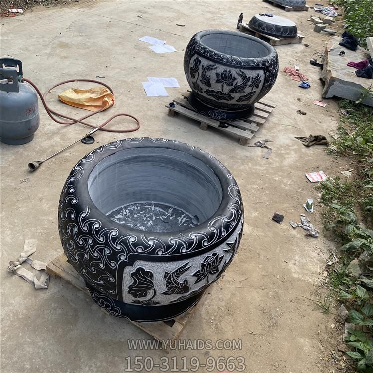 景点摆放大理石做旧花盆养鱼水缸博鱼网页版