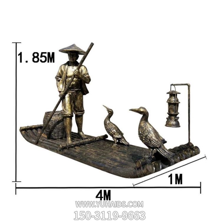 民俗小品玻璃钢小品捕鱼人物博鱼网页版