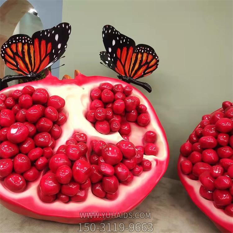 玻璃钢彩色喷绘水果石榴博鱼网页版商场美陈
