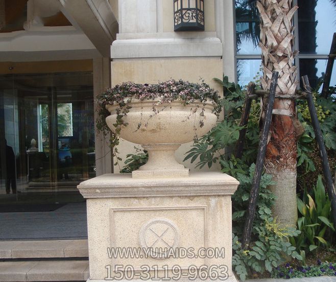 别墅酒店大理石石雕花盆博鱼网页版