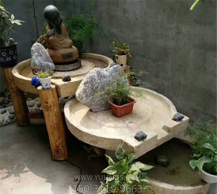 别墅室外石雕旧石槽流水摆件旧石槽石盆流水鱼缸摆件_4232博鱼网页版