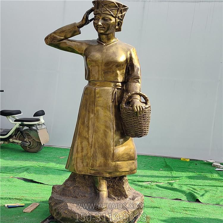 玻璃钢仿铜民俗人物雕像公园景观摆件博鱼网页版