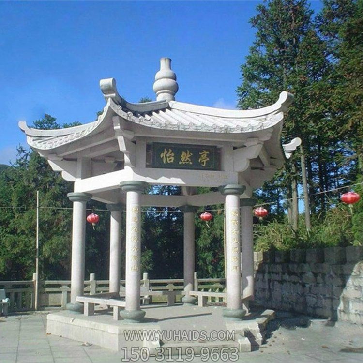 景点户外园林 大理石雕刻制作六角复古建凉亭博鱼网页版