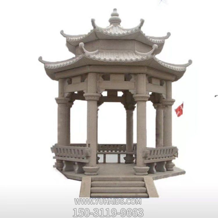 砂岩雕刻休闲二层镂空 公园摆放凉亭博鱼网页版