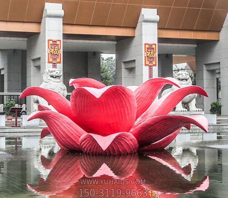 别墅广场不锈钢彩绘盛开的粉色荷花博鱼网页版