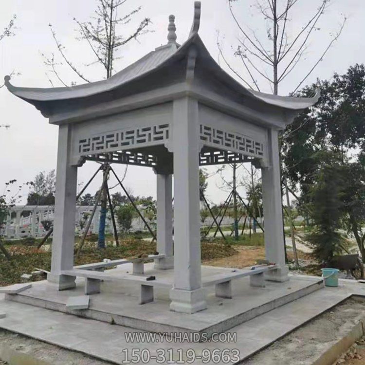 公园景区大理石石雕中式乘凉休息凉亭博鱼网页版摆件