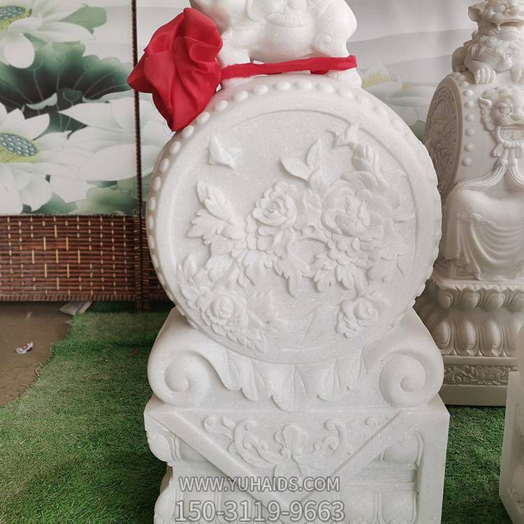 浮雕园林大型汉白玉石雕抱鼓石博鱼网页版