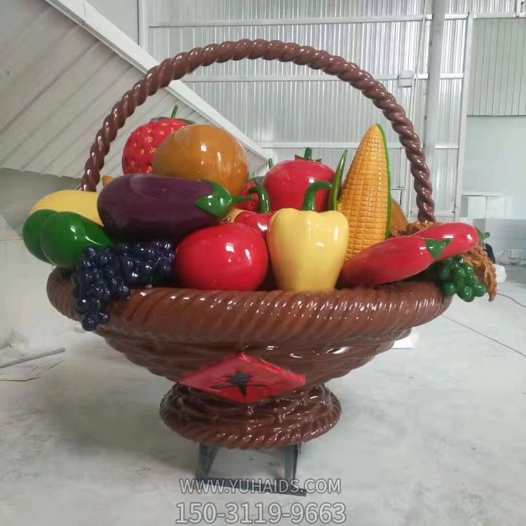 农场装饰仿真玻璃钢彩绘丰收水果篮博鱼网页版