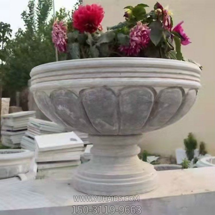 别墅小区户外街道大理石石雕花钵博鱼网页版