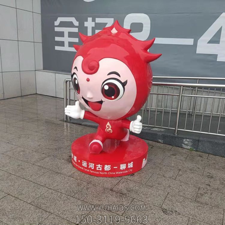 玻璃钢卡通彩绘吉祥物户外商场公仔摆件博鱼网页版