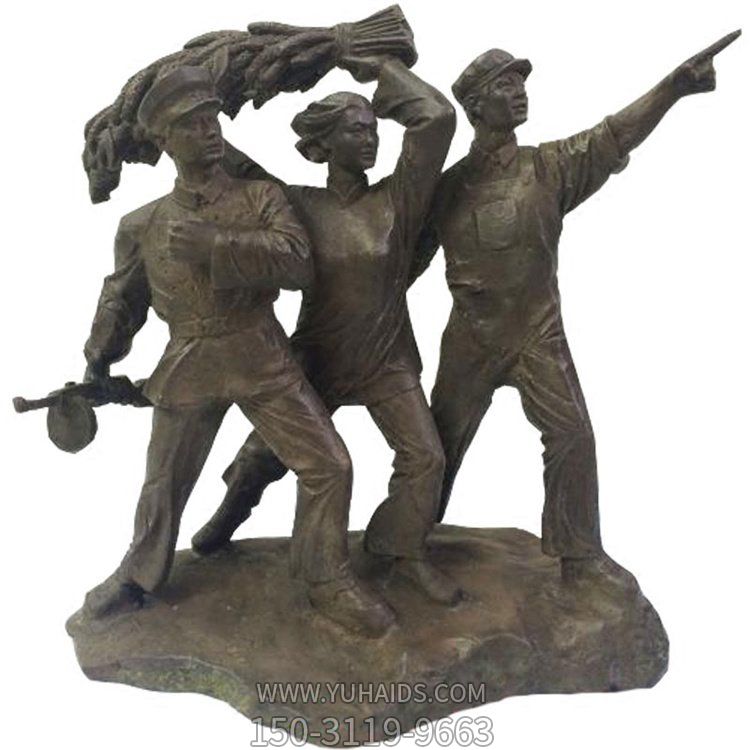景区摆放玻璃钢仿铜军人红色文化主题博鱼网页版