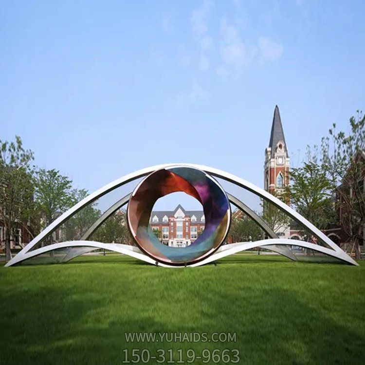 不锈钢大型抽象眼睛博鱼网页版  景区园林摆放小品