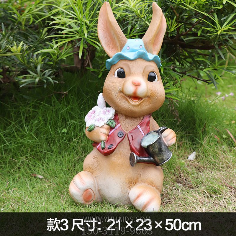 花园摆件一只在浇花的玻璃钢兔子博鱼网页版