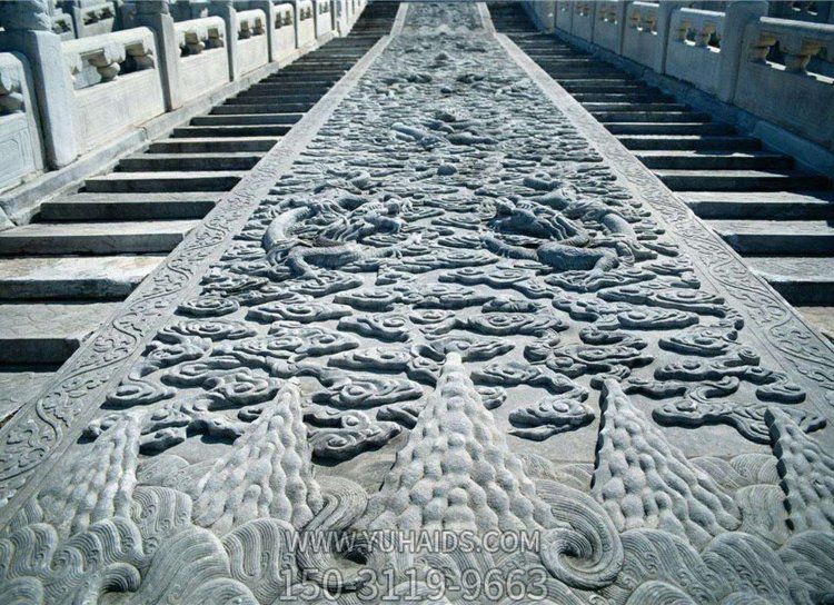 寺庙台阶大型石浮雕，祥云、龙石刻浮雕博鱼网页版