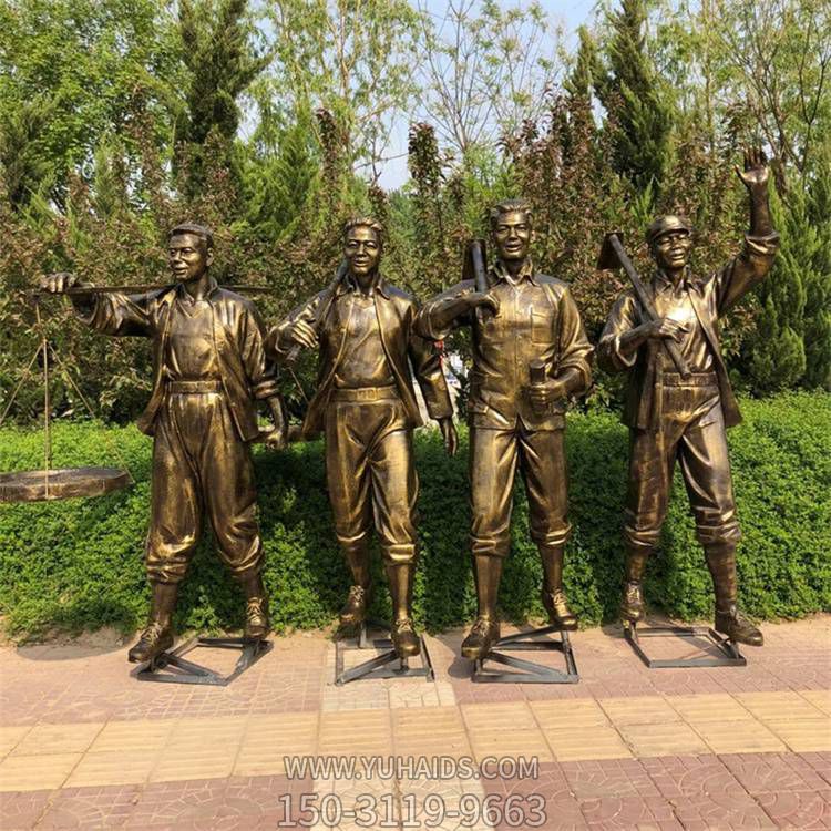 玻璃钢仿铜人物景观农耕园林户外摆件博鱼网页版