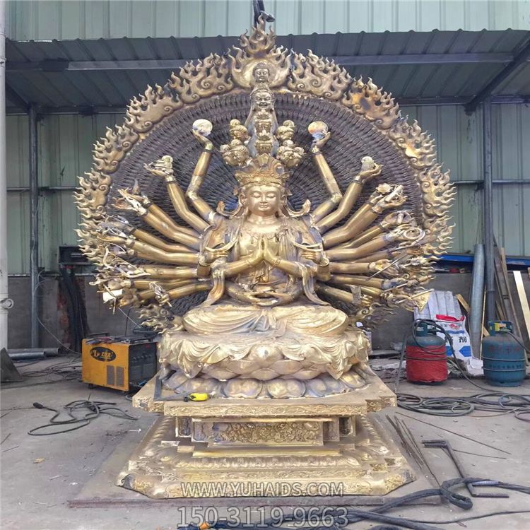 不锈钢喷金烤漆景区寺庙大型千手观音博鱼网页版