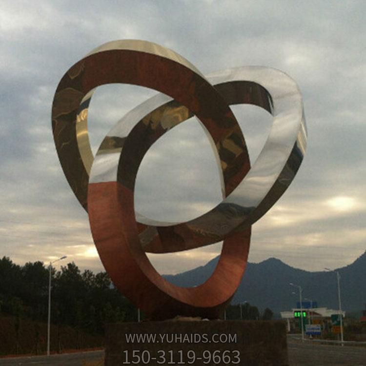 户外广场大型不锈钢创意抽象圆环博鱼网页版