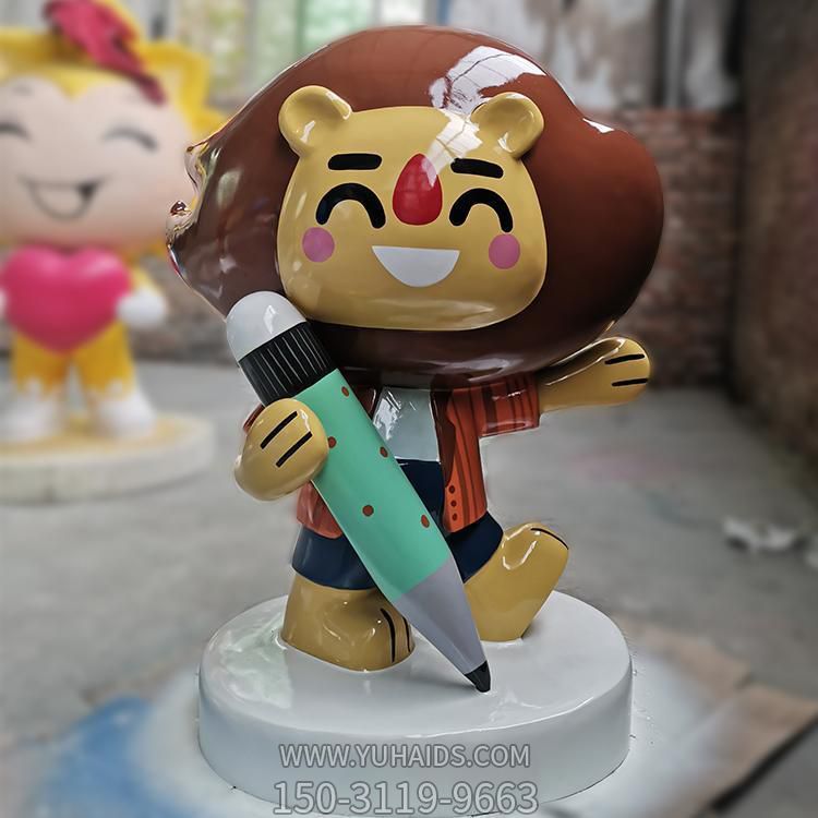 商场美陈摆件玻璃钢卡通狮子博鱼网页版
