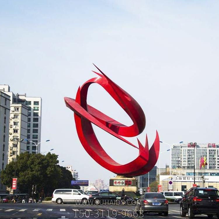 广场不锈钢几何彩绘大型景观摆件博鱼网页版