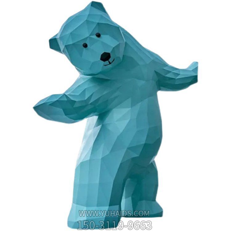 商场户外装饰大型玻璃钢切面几何熊博鱼网页版