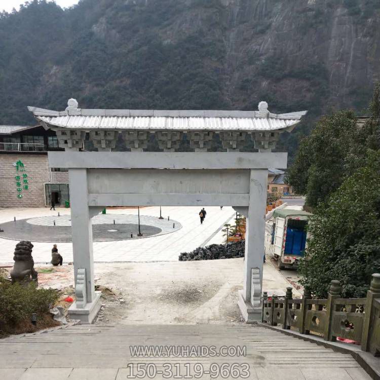 景点入口摆放大理石简易单门石牌坊博鱼网页版