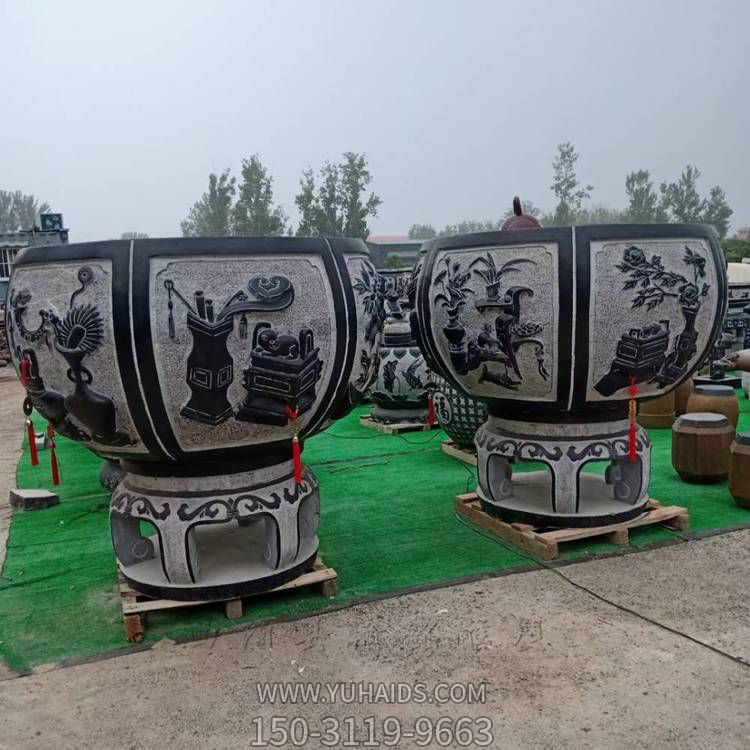 青石石雕户外园林景观花盆博鱼网页版